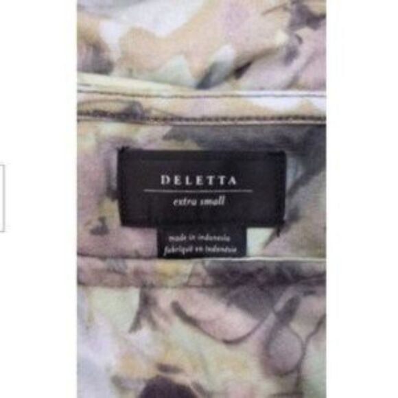 ANTHROPOLOGIE - Deletta Watercolor Ruched Asymmetrical Top XS - Picture 7 of 9